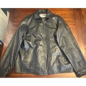 Collezione Black Soft Leather Jacket Men's Large Tall‎
